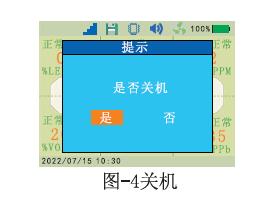 便攜式六合一氣體檢測儀關(guān)機提示